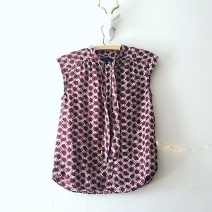 J. Crew 100% Silk Print Sleeveless Top